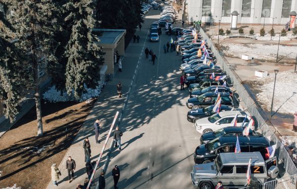 Автопробег в Щелково к годовщине воссоединения Крыма с Россией.